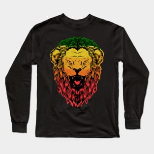 Rasta Lion, Rasta Colors, Rastafarian, African Long Sleeve T-Shirt